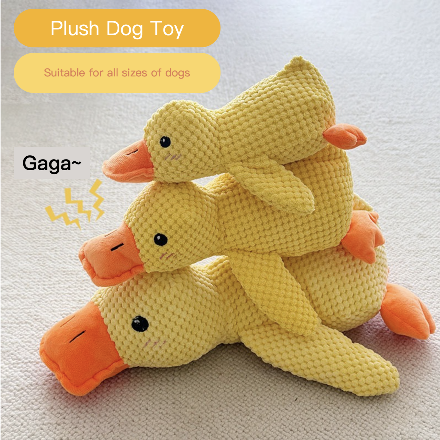 Plush Squeaky Chewing Dog Toy Charge Duck 3 Size 3 Colors Carrot
