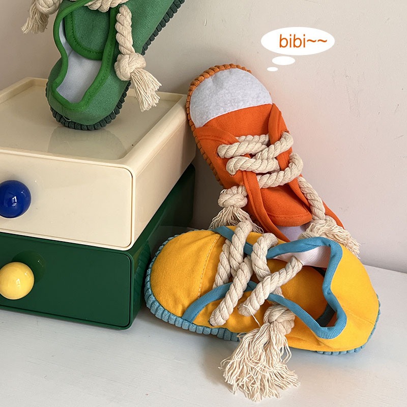 Washable High & Low Cut Shoe Bite-resistant Squeaky Hidden Food Dog Toy 5 Colors