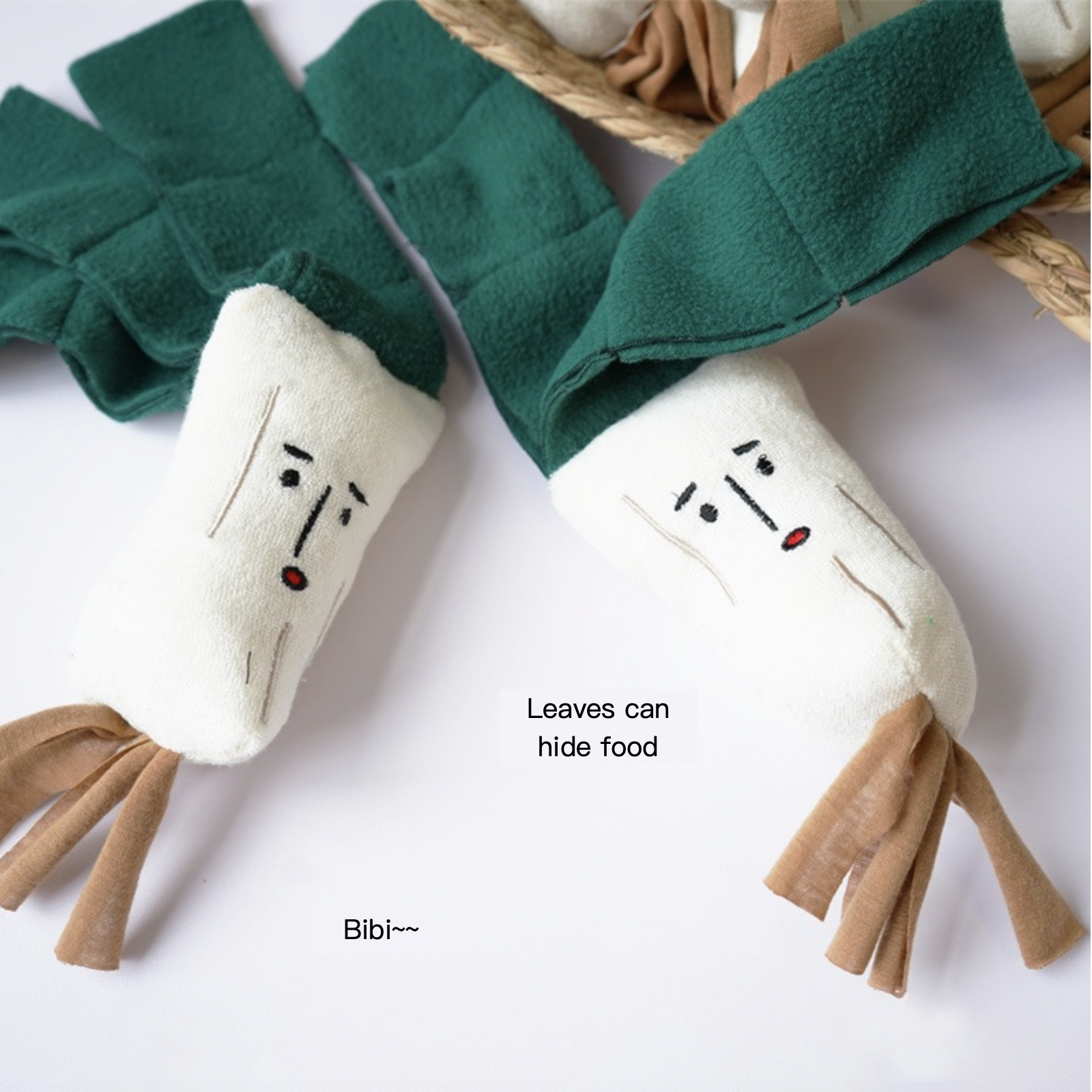 Korean Style Plush Squeaky Dog Toy Sniff Hide Food Carrot Eggplant Mushroom Scallion