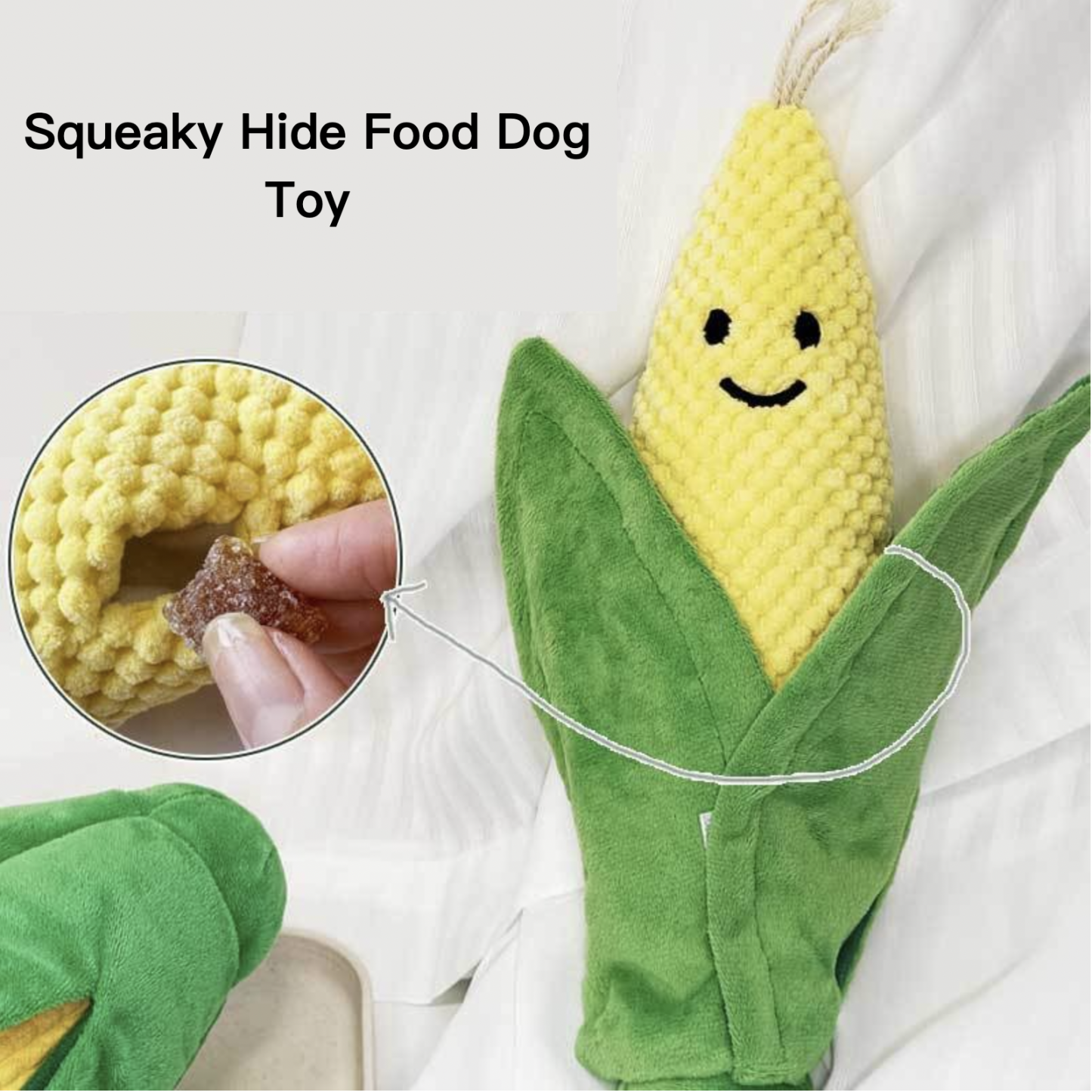 Corn Sniff Hide Food Dog Toy Squeaky Paper Sound Bite Resistant Pet Toy