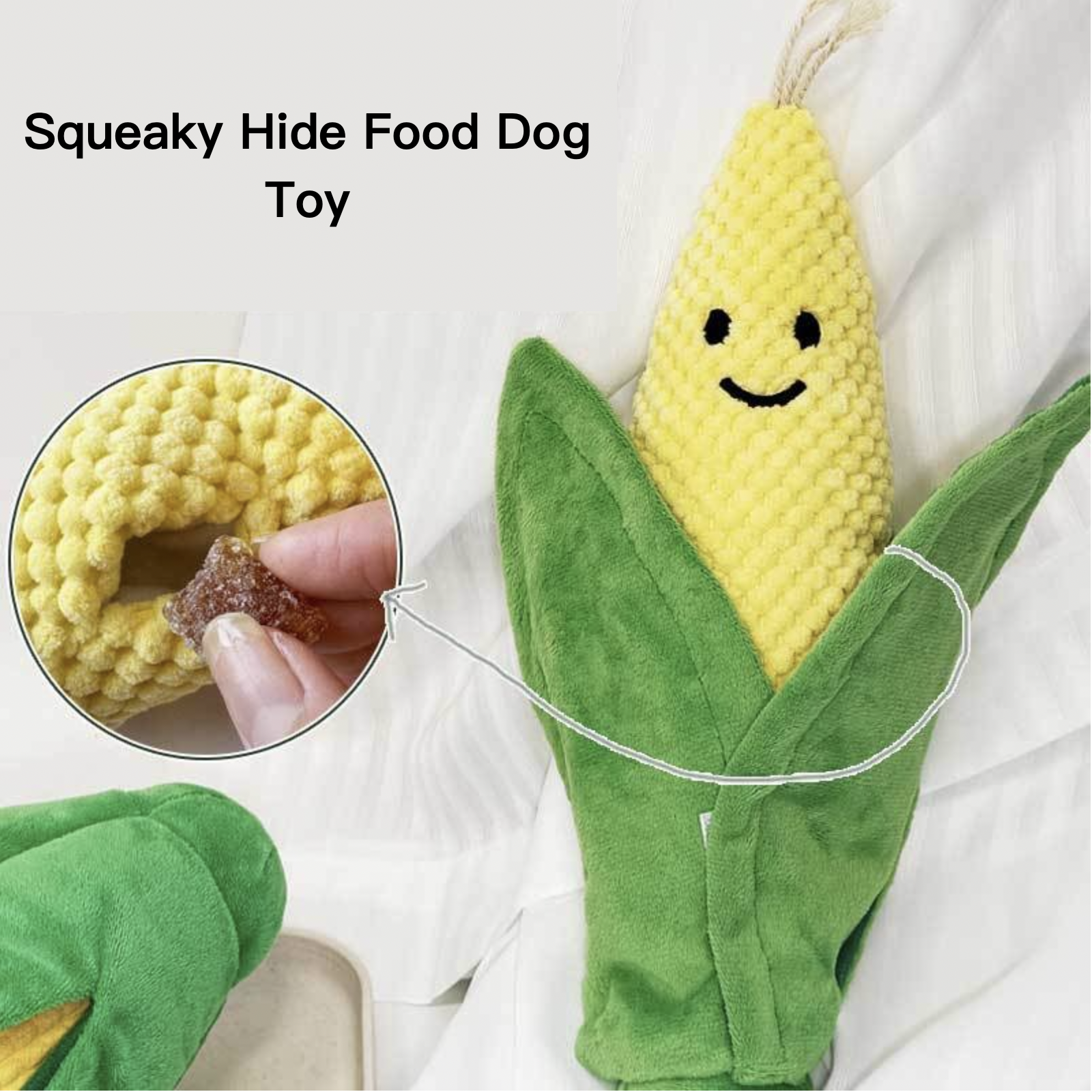 Corn Sniff Hide Food Dog Toy Squeaky Paper Sound Bite Resistant Pet Toy