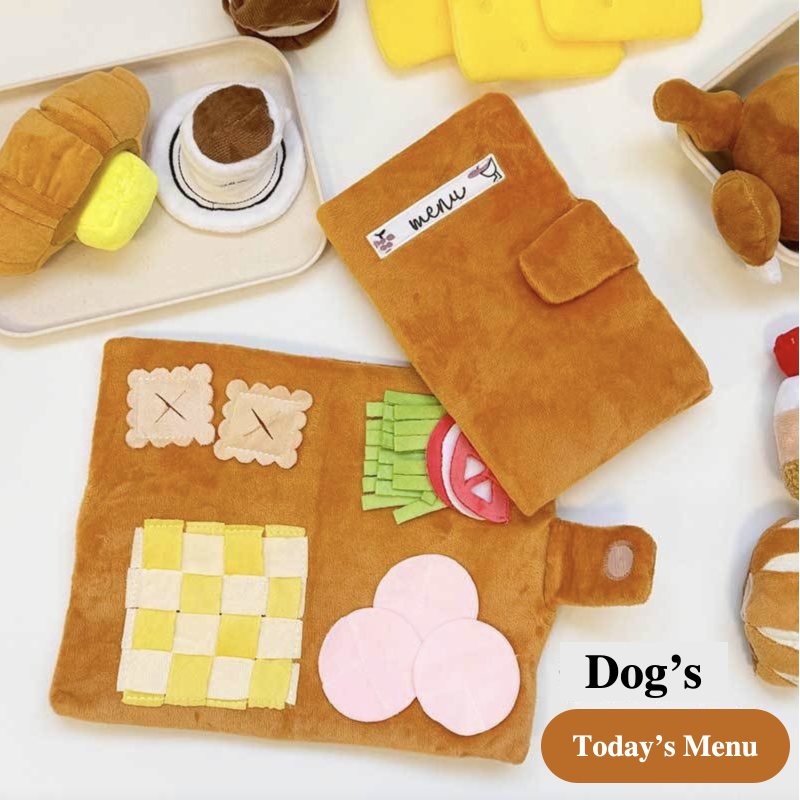 Lovely Plush Dog Toy Hide Food Smelling Toy Today's Menu