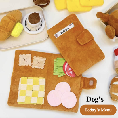 Lovely Plush Dog Toy Hide Food Smelling Toy Today's Menu