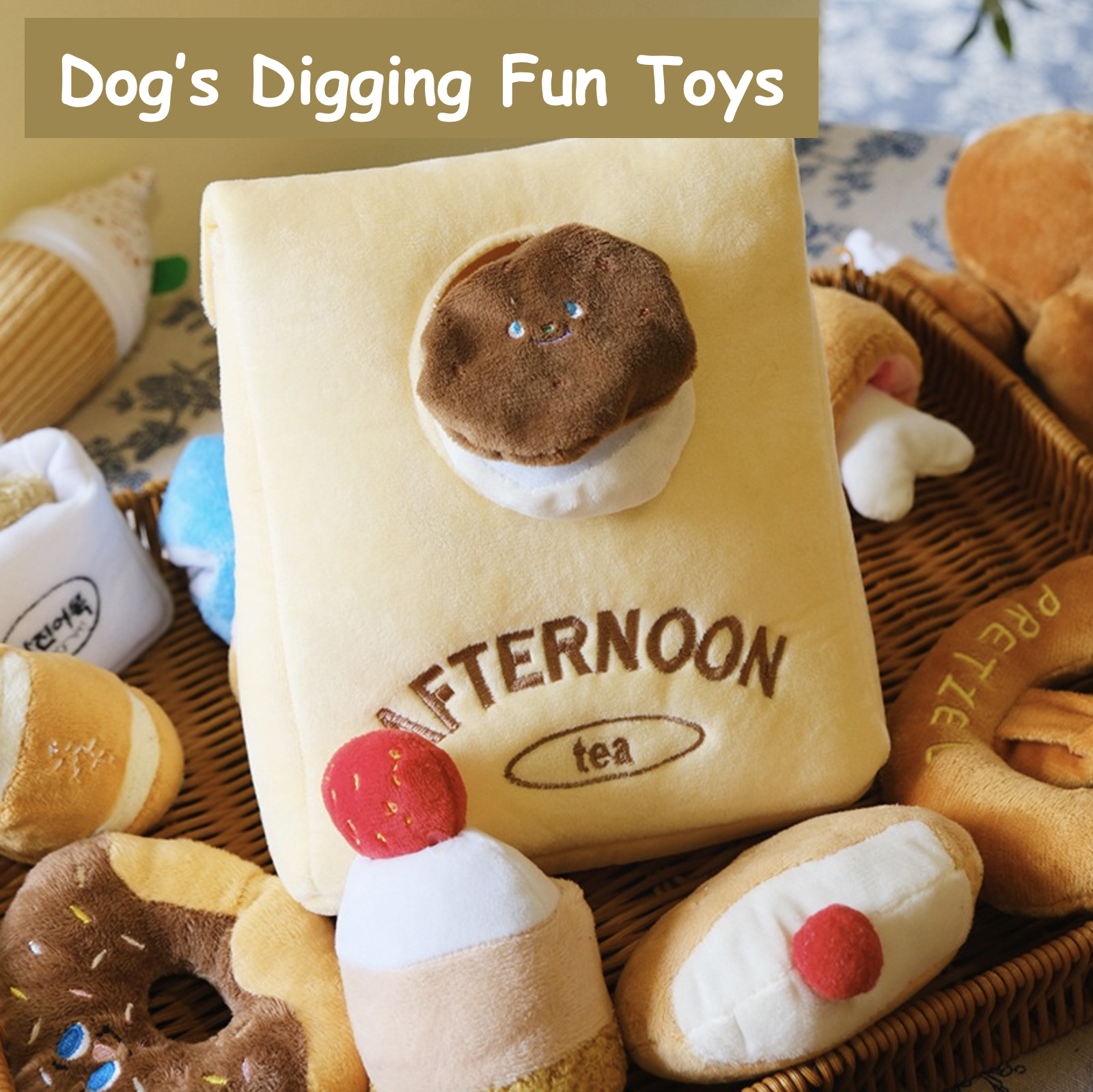 Plush Dog's Digging Fun Toys Hide Food Smelling Toy DIY Your Afternoon Tea