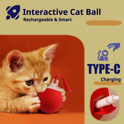 Smart Interactive Cat Teasing Ball Rechargeable Protruding Ball Consuming the Energy of Pets