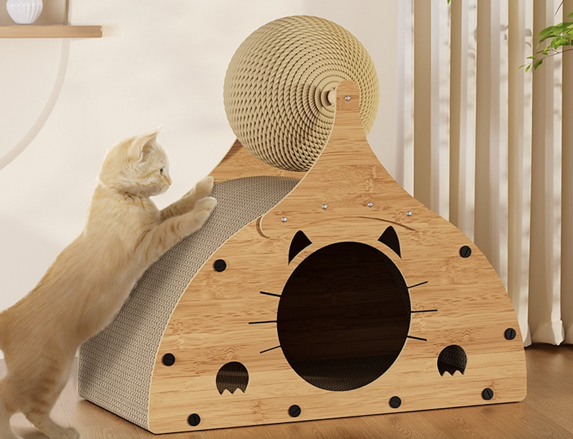 Multifunctional Cat Scratcher Wear-resistant Integrated Vertical Corrugated Paper Cat Toy