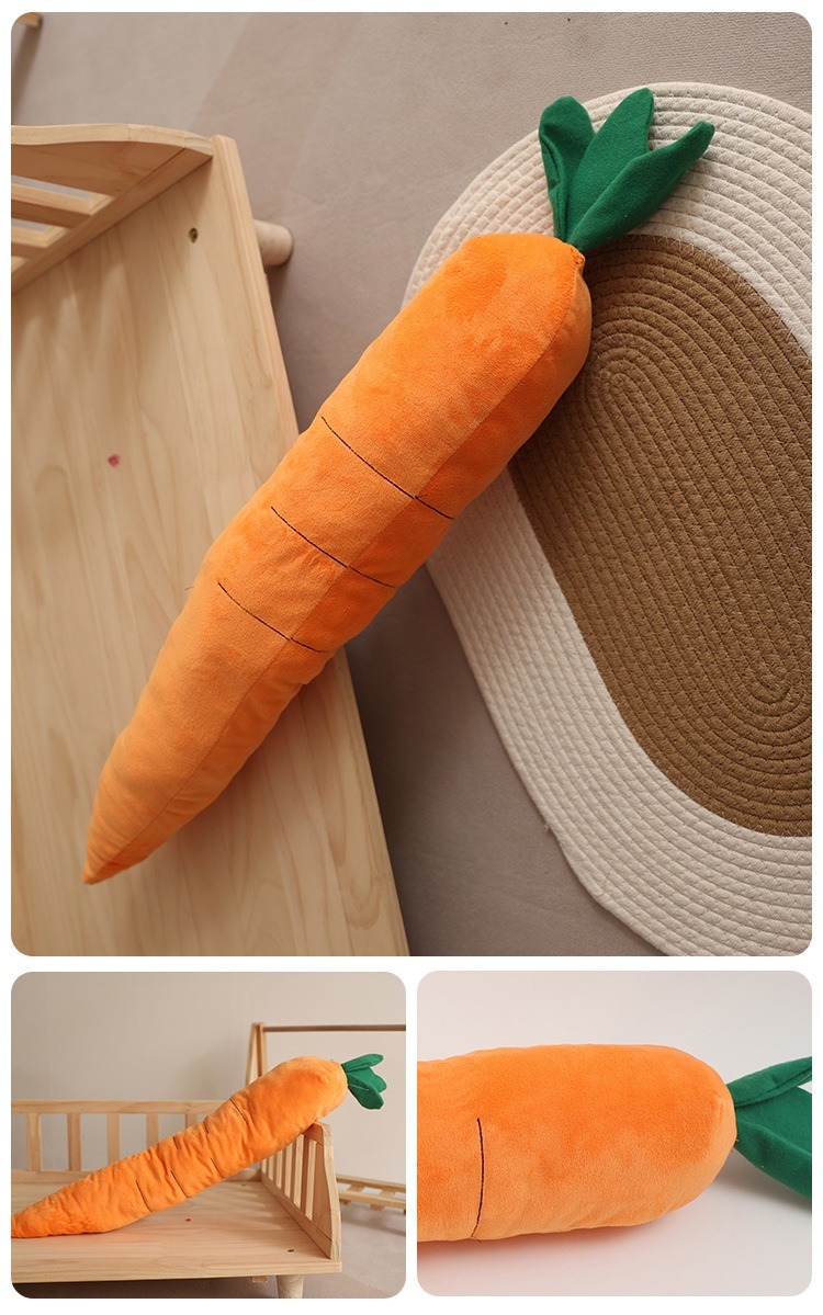 Plush Squeaky Chewing Dog Toy Charge Duck 3 Size 3 Colors Carrot