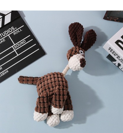 Squeaky Dog Toy Cute Donkey Shape Teeth Cleaning Teeth Grinding Imitation Corn Kernels