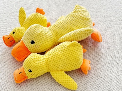 Plush Squeaky Chewing Dog Toy Charge Duck 3 Size 3 Colors Carrot