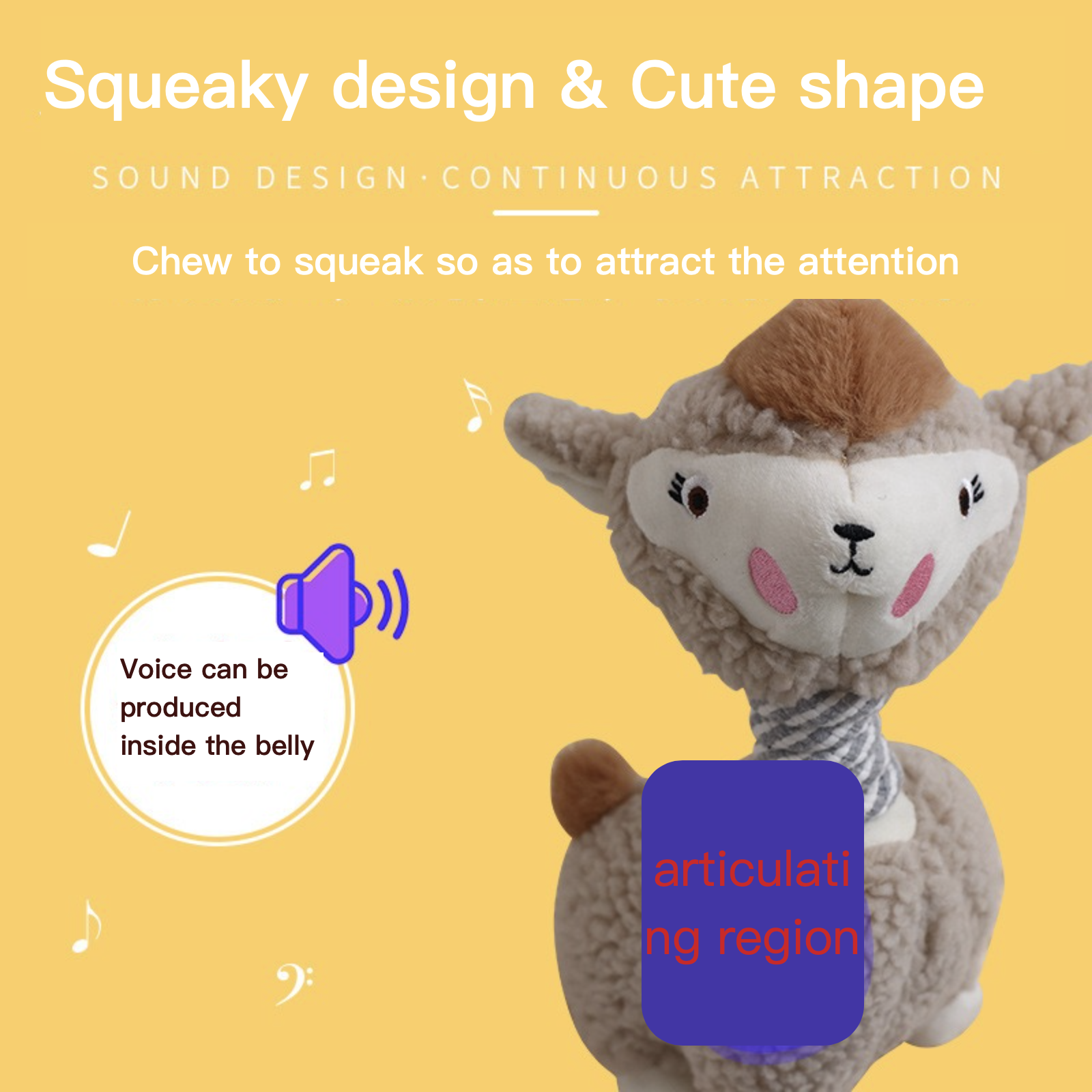 Cute Squeaky Dog Toy Cotton Rope Alpaca Bite-resistant Pet Toy