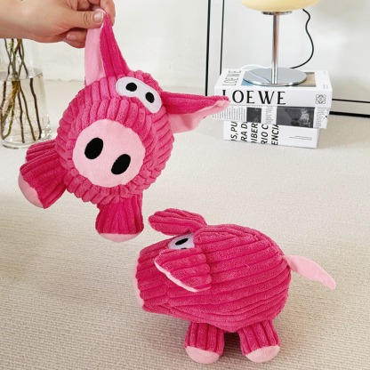 Plush Squeaky Dog Toy Cute Pink Pig Bite Resistant Pet Toy Teeth Grinding & Cleaning