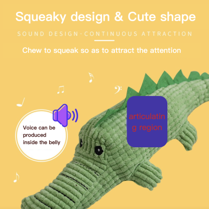 Bite Resistant Giggles Dog Toy Crocodile Interactive for Dogs Squeaky