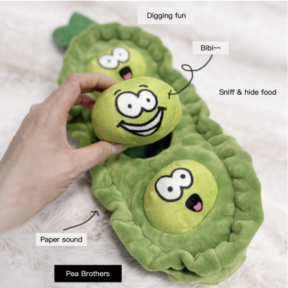 Pea Brothers Sniff Hide Food Dog Toy Squeaky Bite Resistant Pet Toy Orange Green