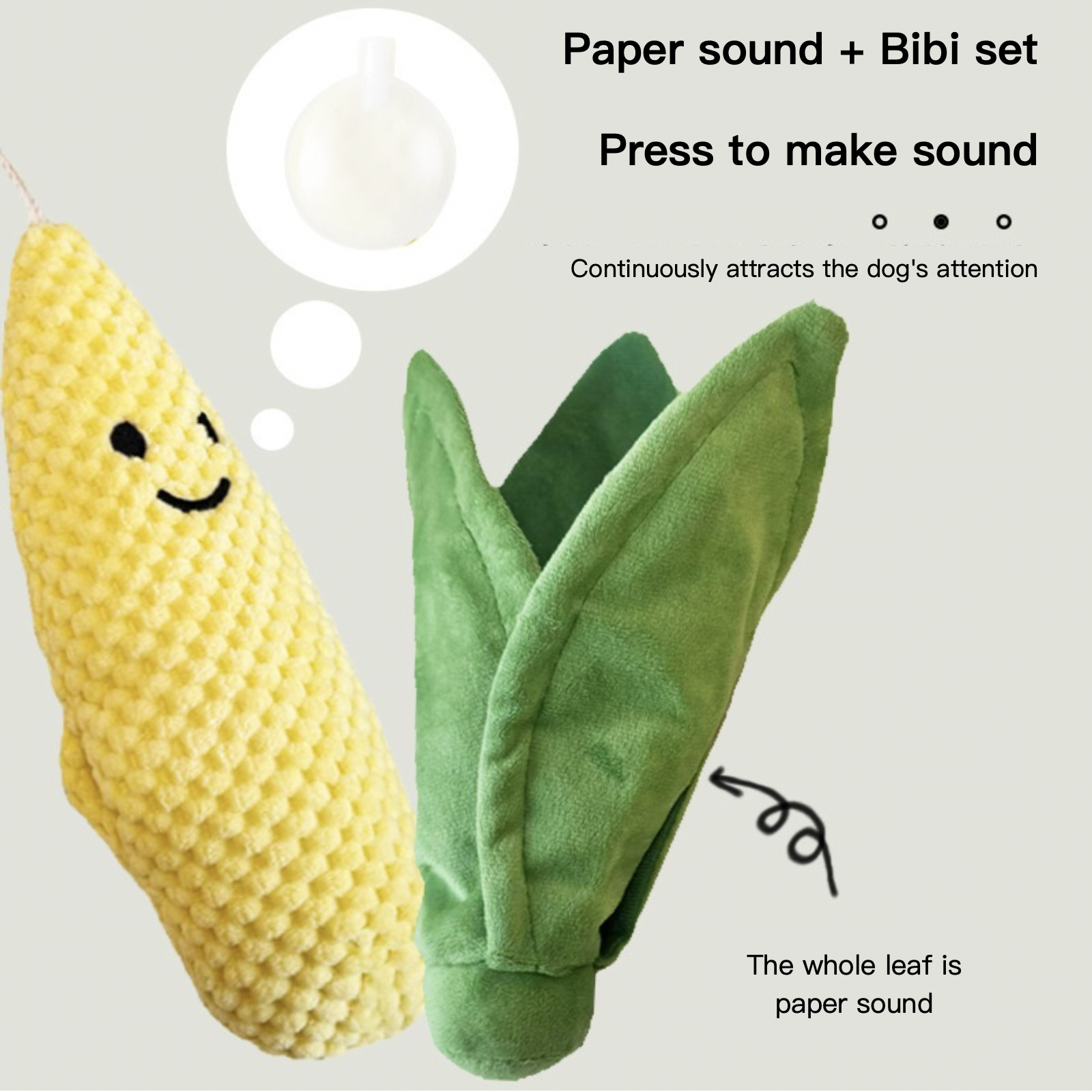Corn Sniff Hide Food Dog Toy Squeaky Paper Sound Bite Resistant Pet Toy