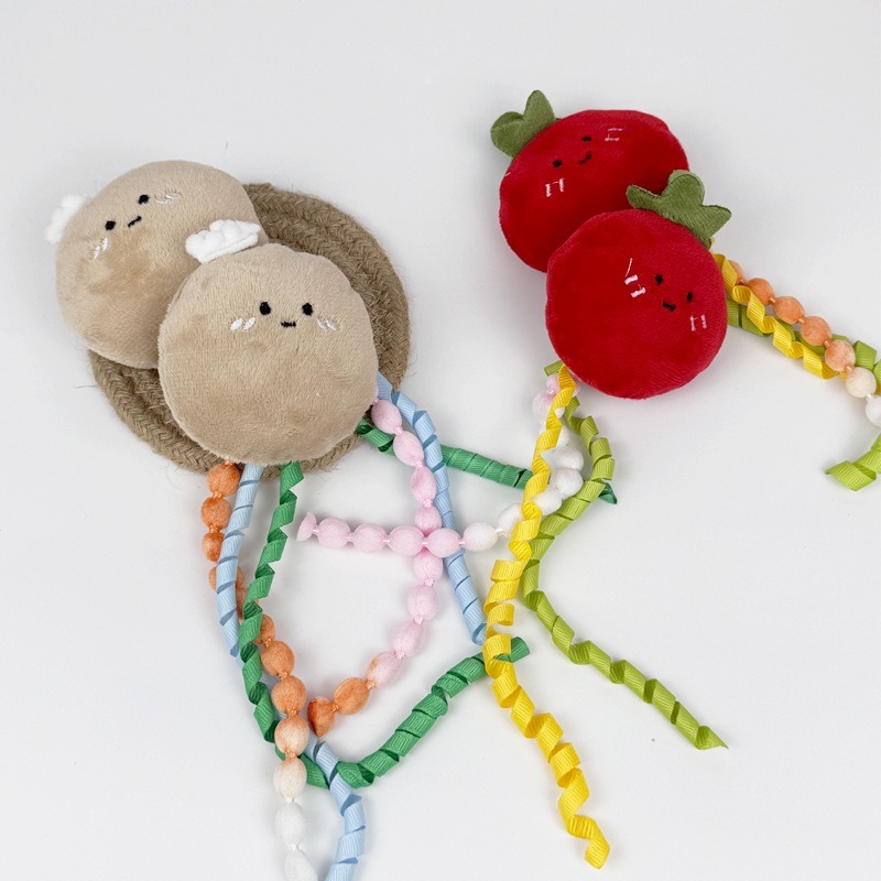 Plush Cat Interactive Toy Contain Bell & Catnip Potato Tomato