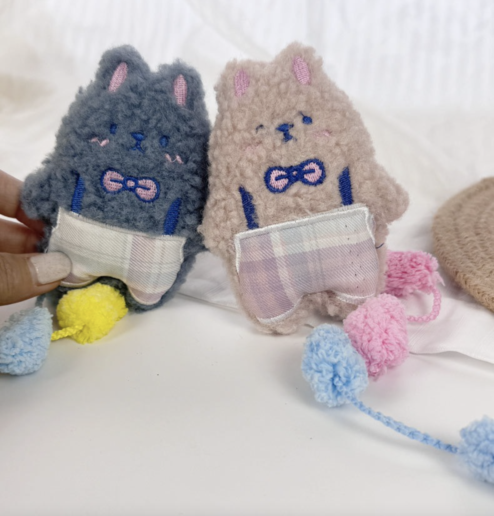 Cute Cartoon Plush Cat Interactive Toy Teddy Rabbit Contain Bell