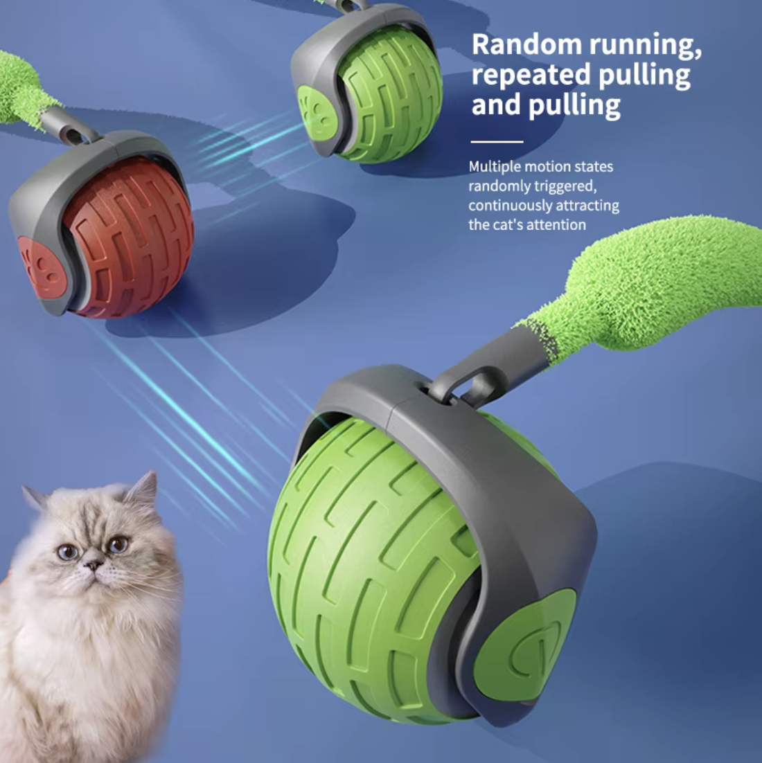 Cat Interactive Toy Cat Teasing Ball Rechargeable Protruding Ball Bouncing Ball Two Modes for Switch
