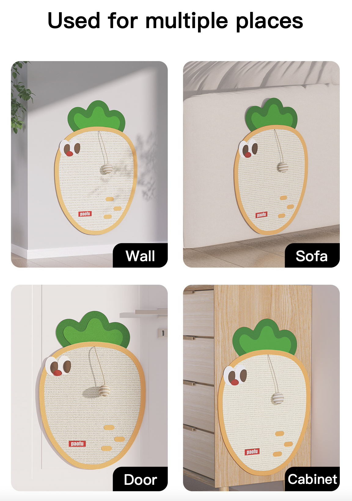 Cartoon Sisal Cat Scratching Board With Hanging Ball 17 Styles for Choice Can Be Used Anywhere