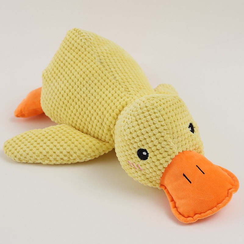 Plush Squeaky Chewing Dog Toy Charge Duck 3 Size 3 Colors Carrot
