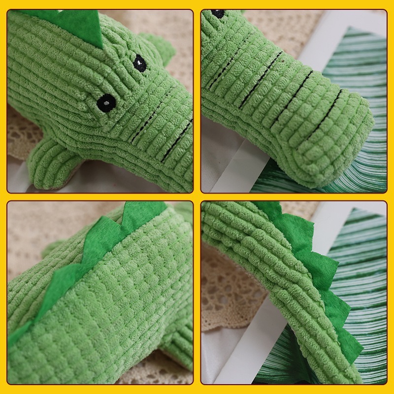 Bite Resistant Giggles Dog Toy Crocodile Interactive for Dogs Squeaky