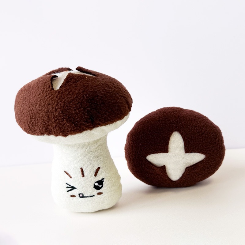 Korean Style Plush Squeaky Dog Toy Sniff Hide Food Carrot Eggplant Mushroom