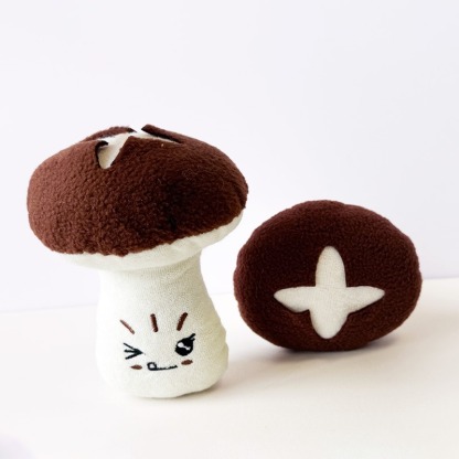 Korean Style Plush Squeaky Dog Toy Sniff Hide Food Carrot Eggplant Mushroom