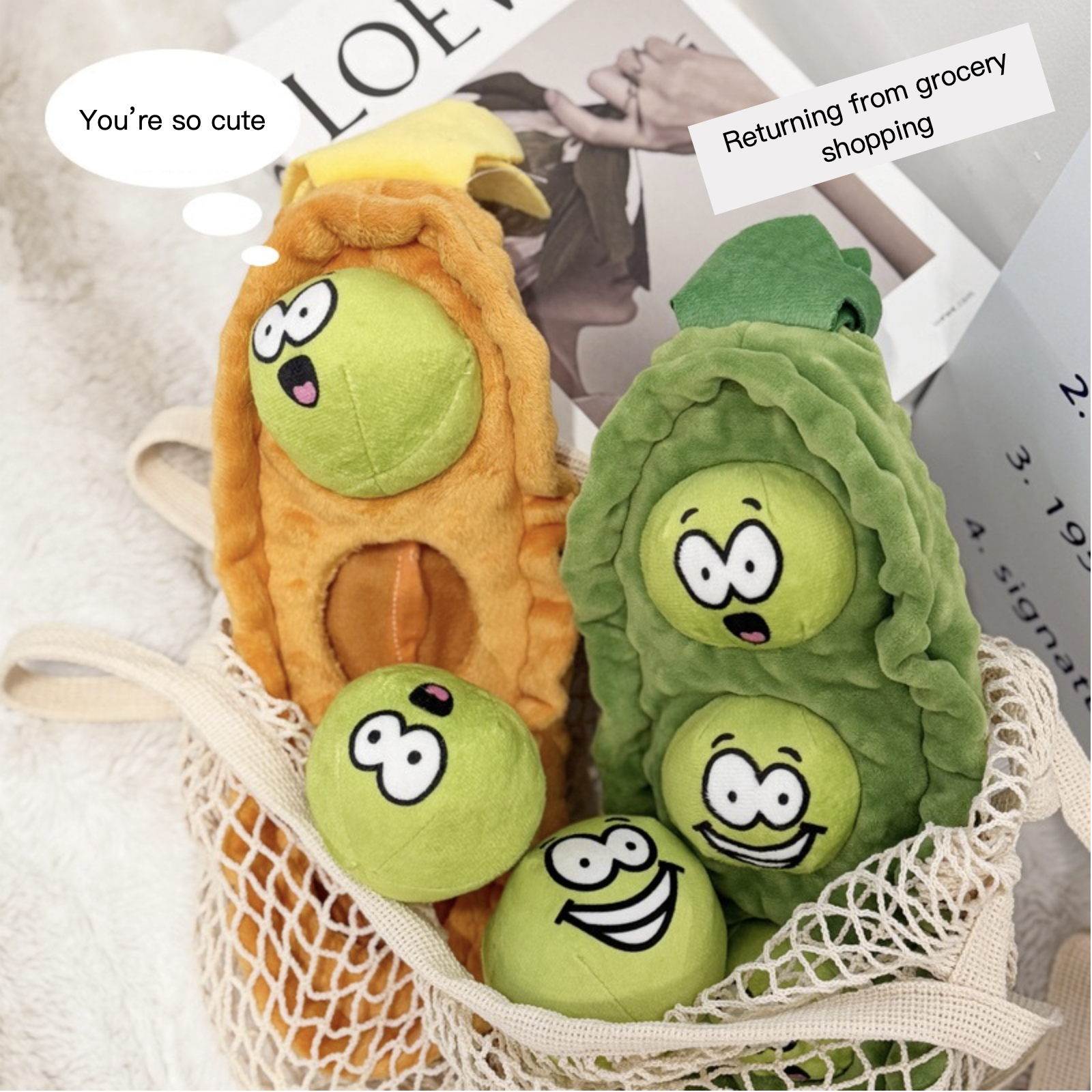 Pea Brothers Sniff Hide Food Dog Toy Squeaky Bite Resistant Pet Toy Orange Green