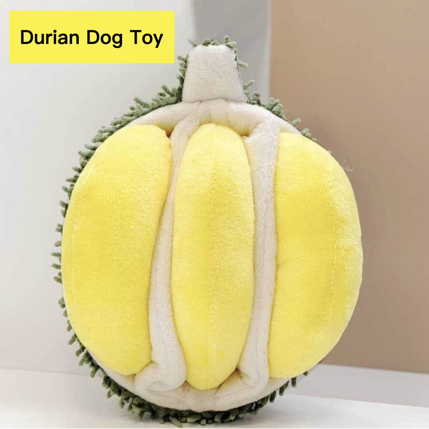 Plush Durian Hide Food Dog Toy Squeaky Paper Sound Bite Resistant Pet Toy