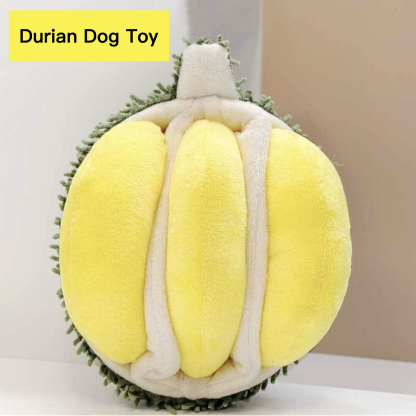 Plush Durian Hide Food Dog Toy Squeaky Paper Sound Bite Resistant Pet Toy
