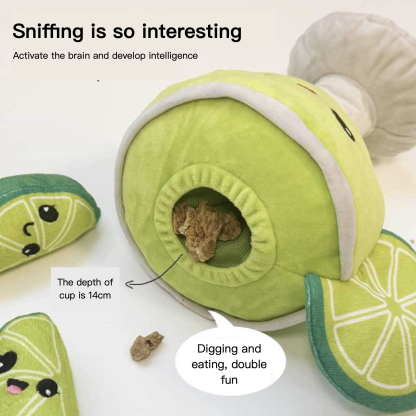 Korean Style Plush Dog Toy Sniff Hide Food Lemon Goblet Paper Sound
