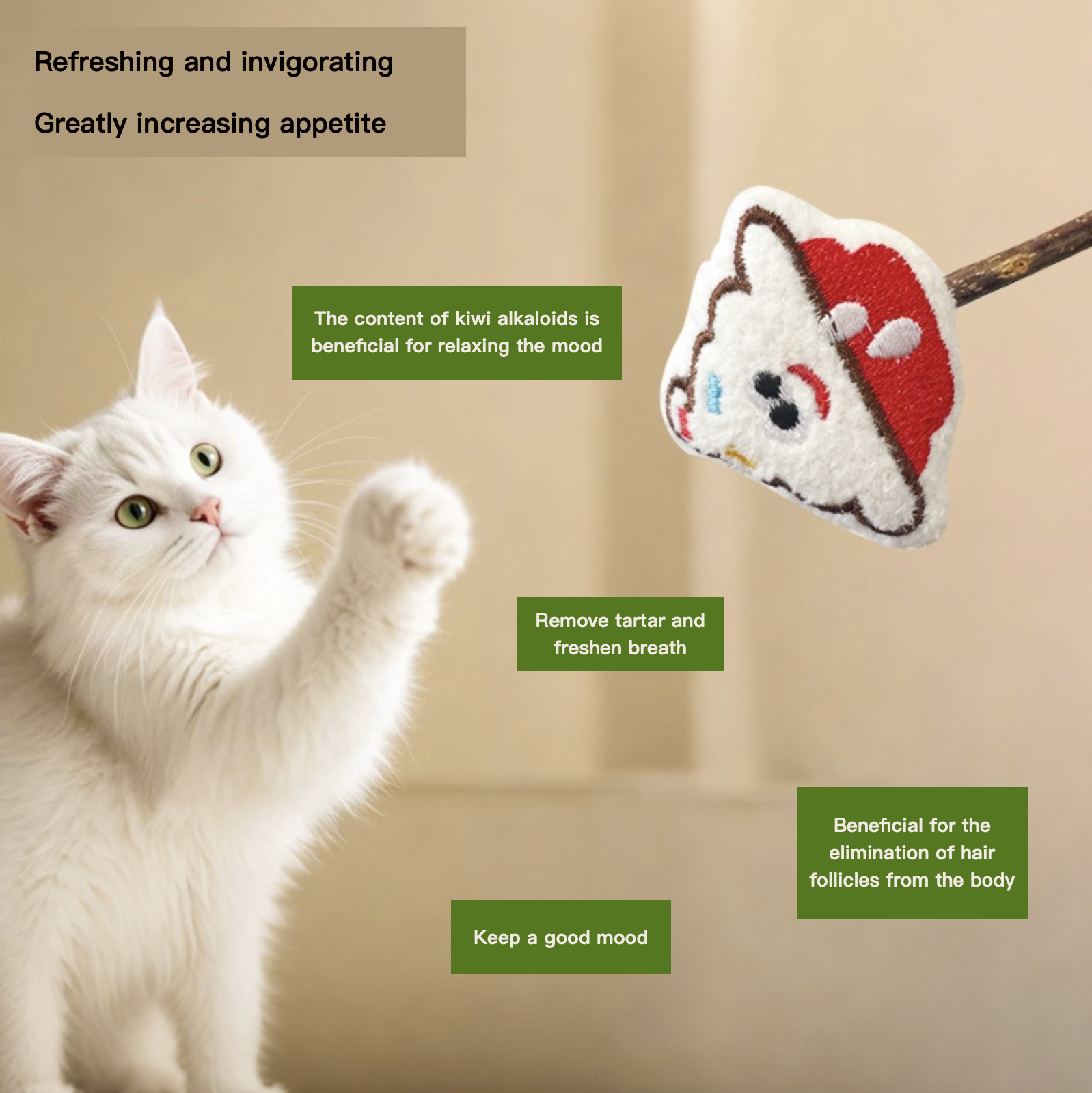 Cute Teeth Grinding & Cleaning Durable Bite Silvervine Cat Chewing Toy