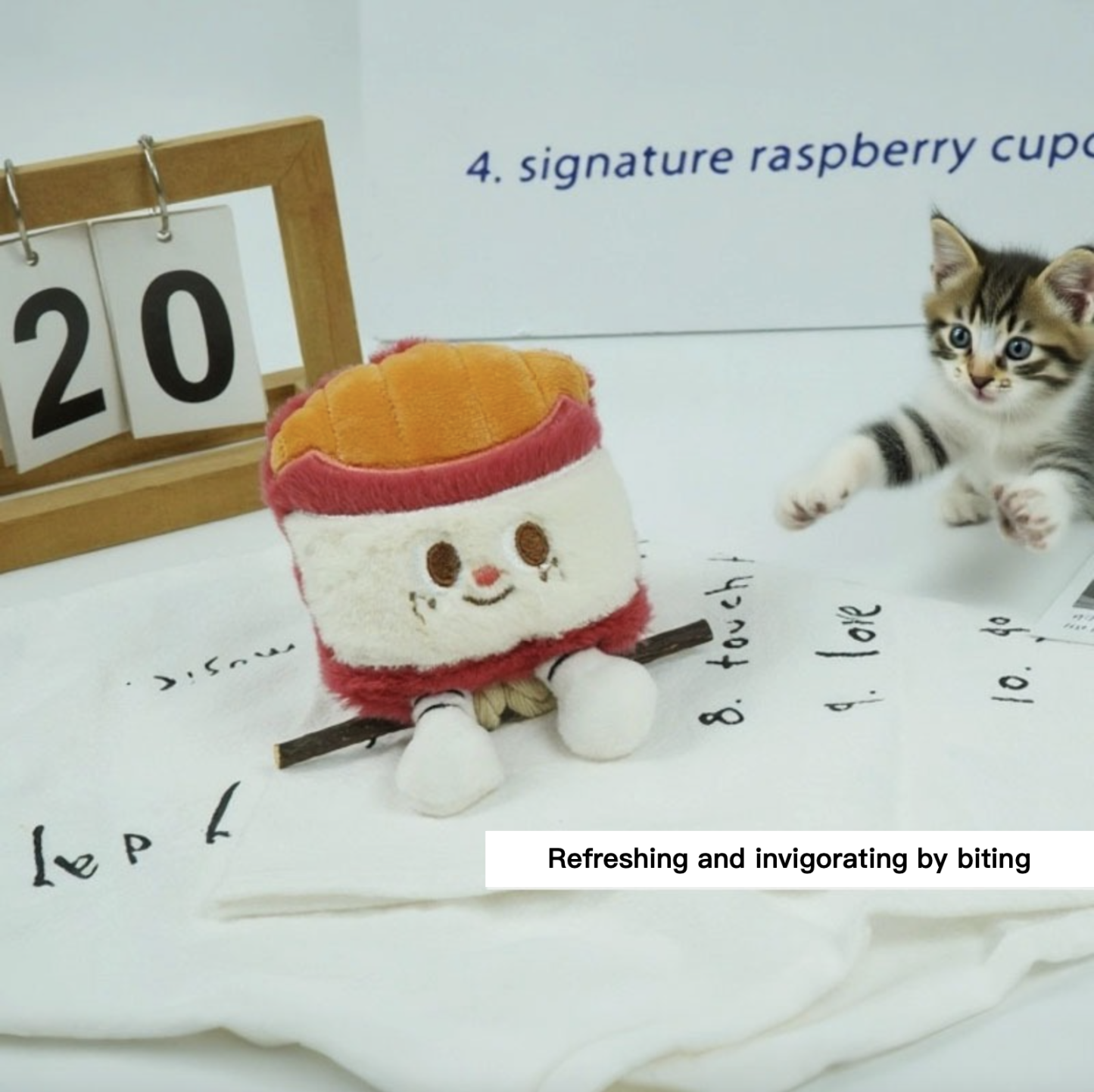 Plush Cat Teeth Cleaning & Grinding Silvervine Chewing Toy Contain Bell  & Catnip