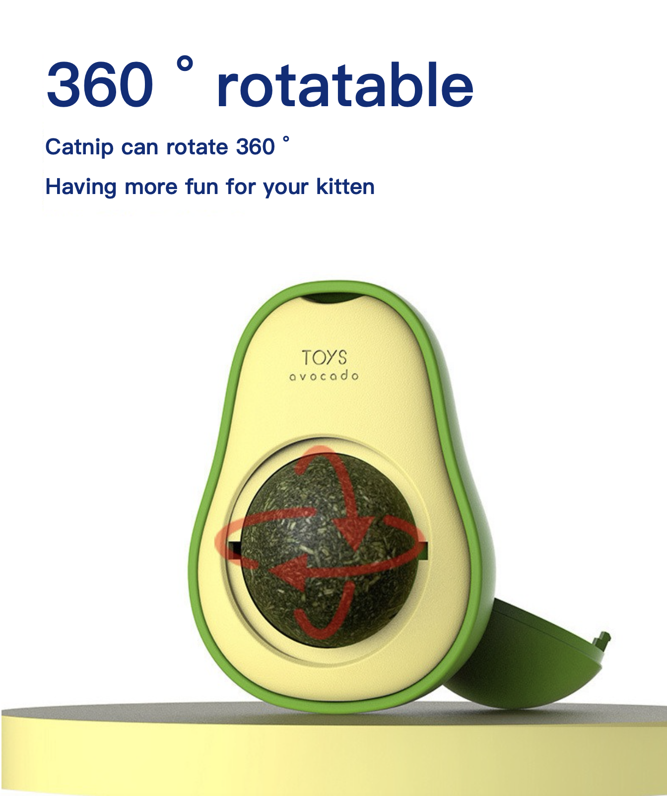Avocado Cat Ball 360 ° Rotatable Mint Galls Fruit Flavors Biomimetic Odor