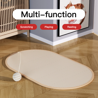 Sisal Cat Scratching Pad With Ball Furniture & Wall Protector Medium/Large Ellipse House Shapes