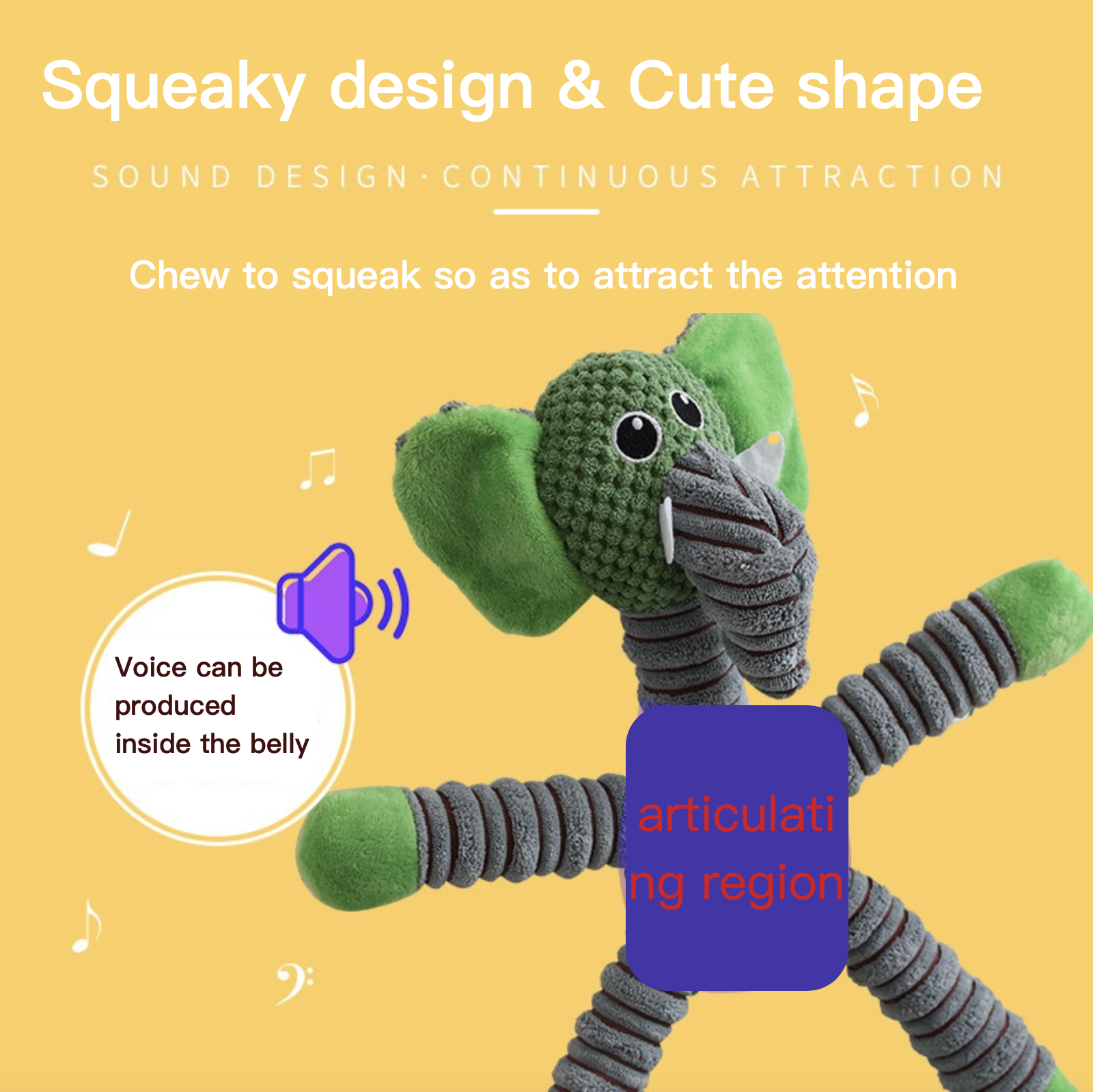 Cute Plush Dog Squeaky Toy Bite Resistant Chewing Toy Pig Bear Elephant