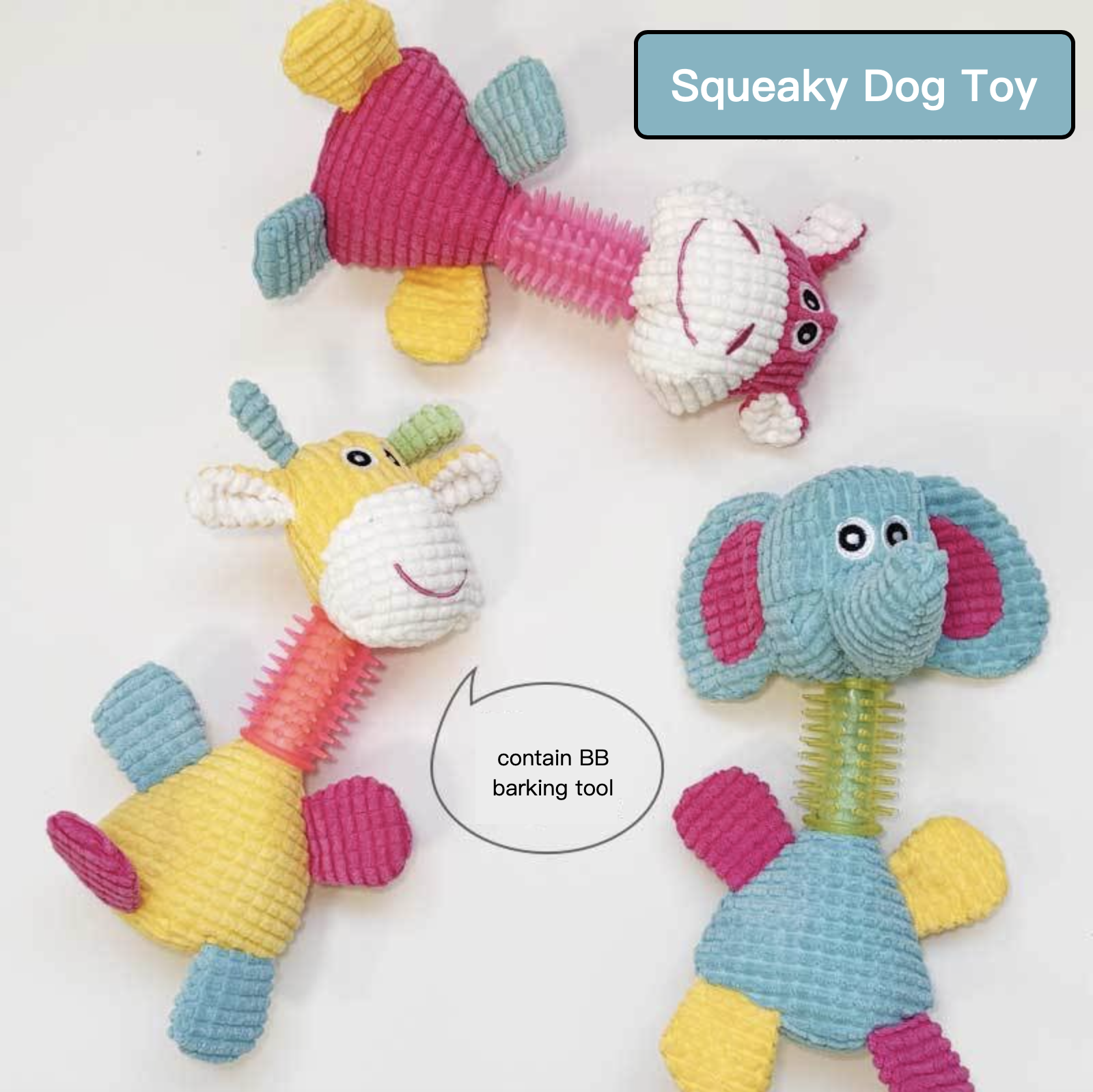 Bite Resistant Squeaky Dog Toy Teeth Cleaning Teeth Grinding Hippo Giraffe Elephant