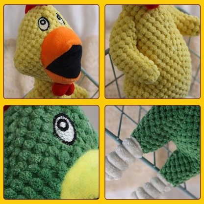 Bite Resistant Squeaky Dog Toy Teeth Cleaning Teeth Grinding Pink/Yellow/Green Screaming Chicken