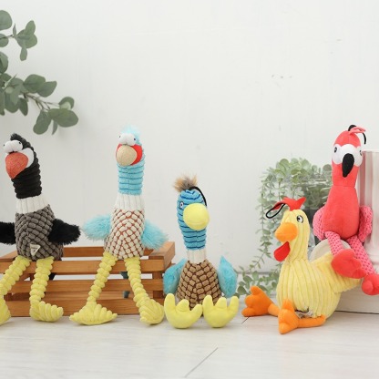 Colorful Squeaky Dog Toy Screaming Chicken Teeth Cleaning Teeth Grinding Blue/Green/Black