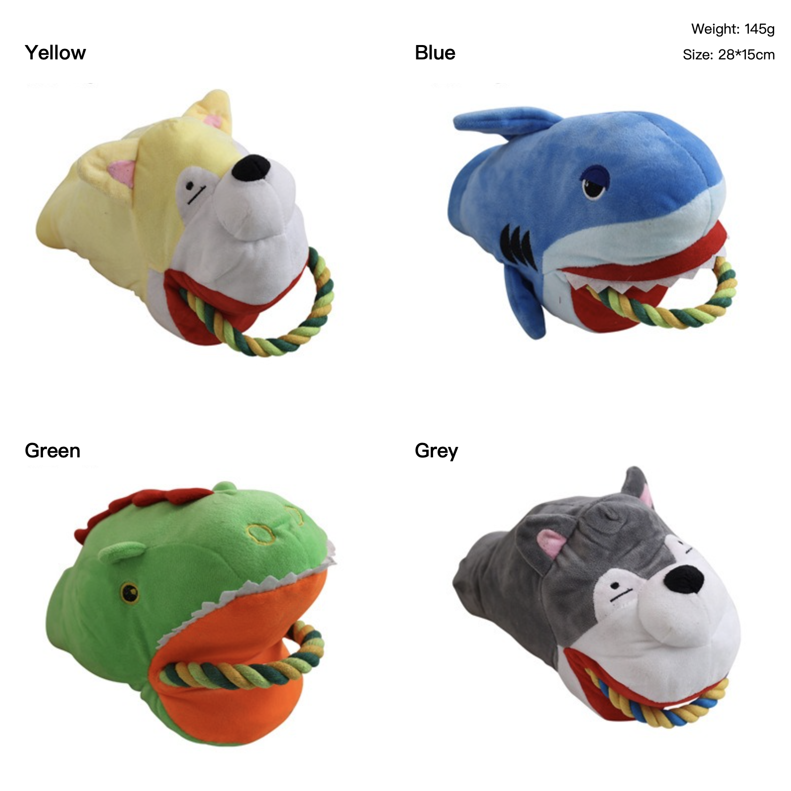 Dog Interactive Bite Resistant Toy Glove Squeaky Teeth Cleaning Teeth Grinding With Rope 4 Colors