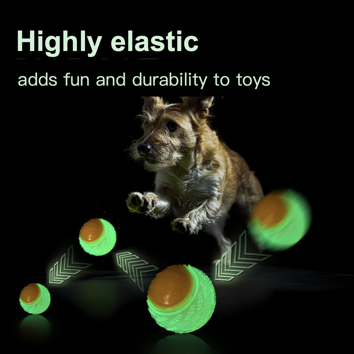 Exercise Squeaky Dog Toys Chewing Toy Interactive Luminous C-shaped Ball Highly Elastic Multi-colors
