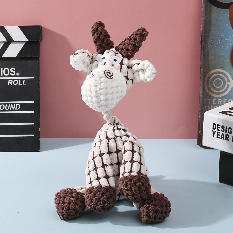 Squeaky Dog Toy Cute Donkey Shape Teeth Cleaning Teeth Grinding Imitation Corn Kernels