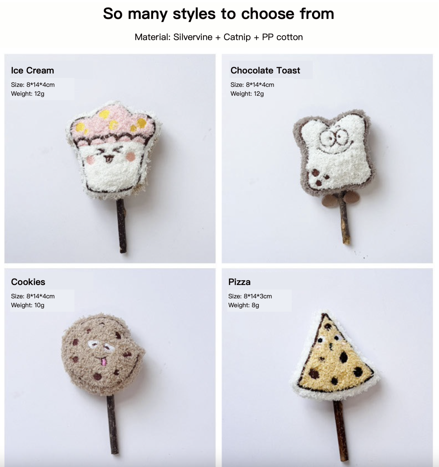 New Bakery Series Teeth Grinding & Cleaning Silvervine Plush Cat Chewing Toy