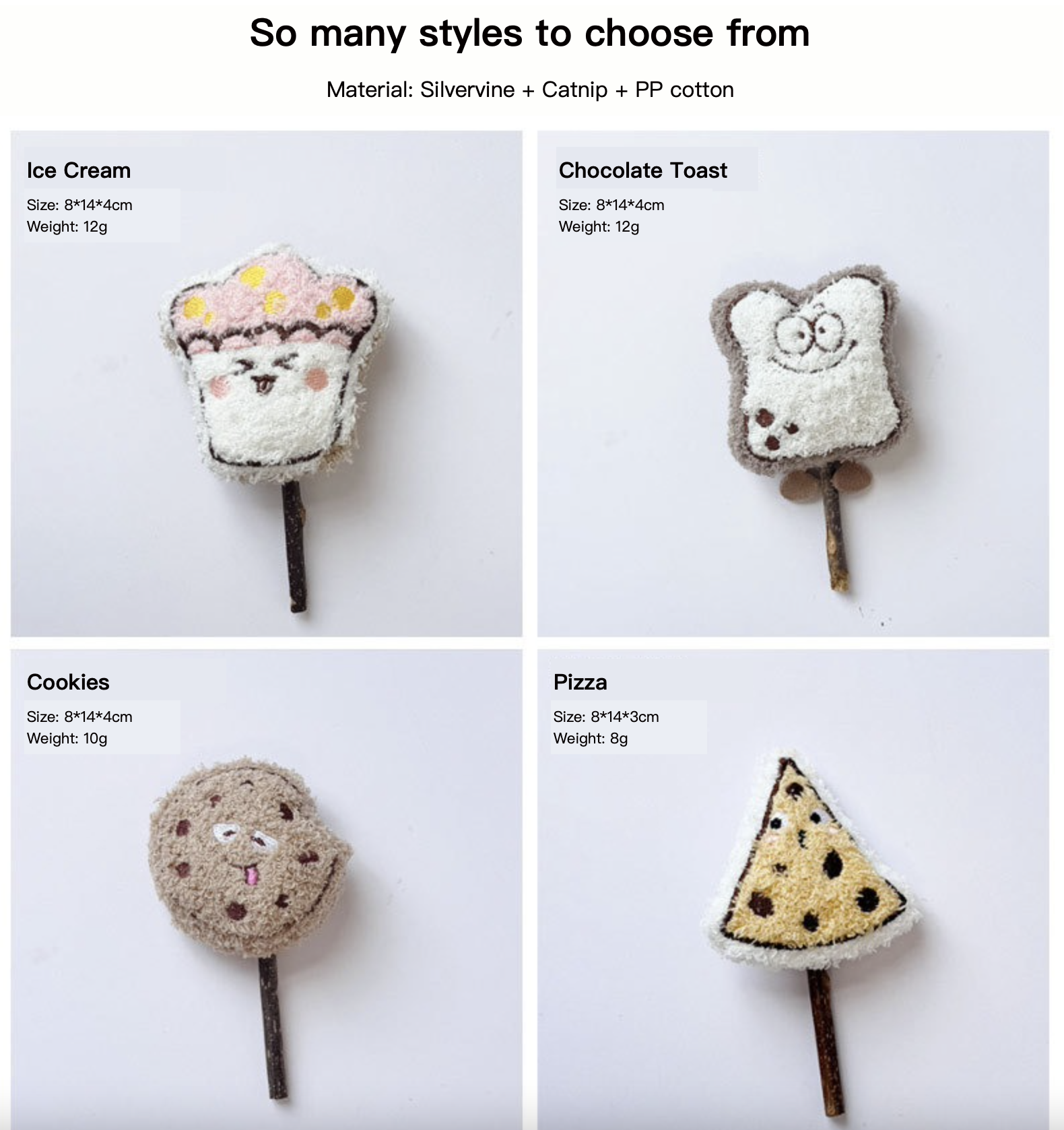 New Bakery Series Teeth Grinding & Cleaning Silvervine Plush Cat Chewing Toy