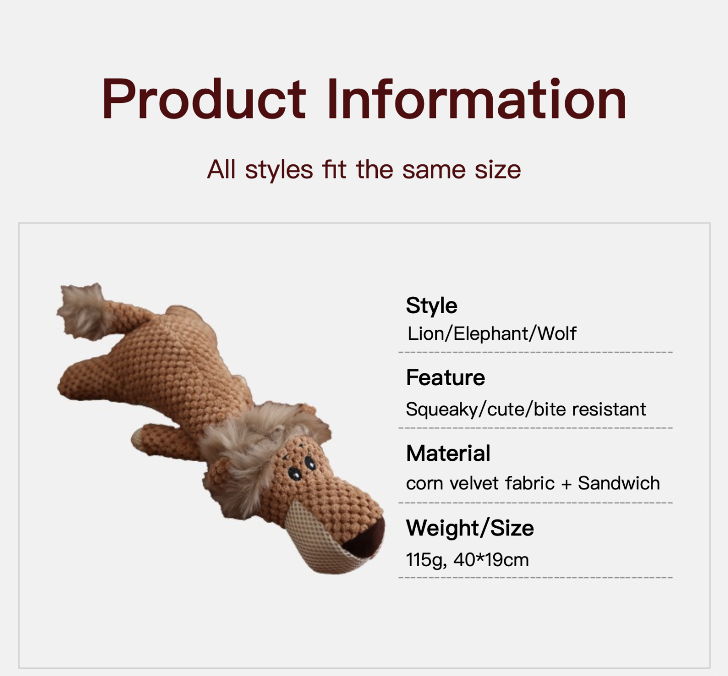 Soft Plush Giggles Dog Toy Interactive for Small, Medium, Large Dogs With 3 Styles Bite Resistant