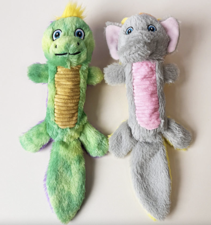 Double-sided Squeaky Dog Toy Teeth Cleaning Teeth Grinding Lion & Elephant Raccoon & Dragon