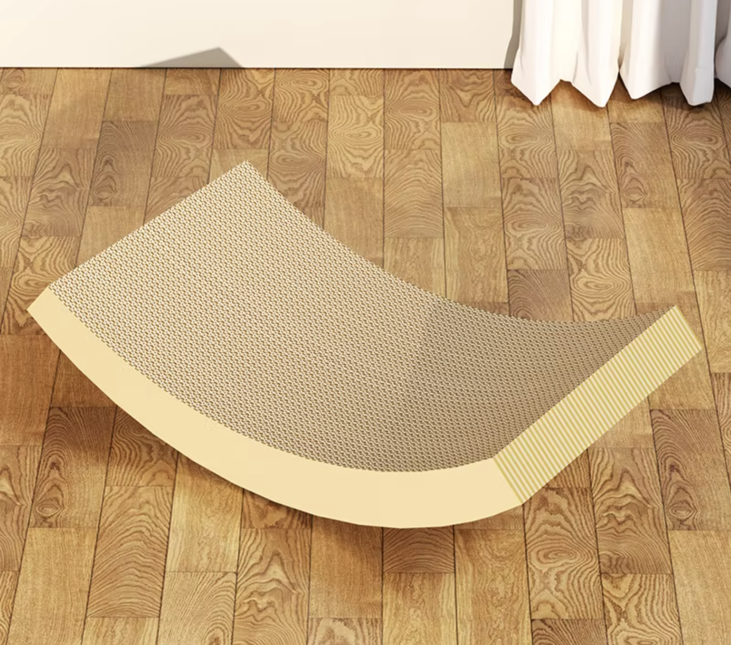 Durable Medium & Large Corrugated Paper Cat Scratching Pad With Ball Moon Shape Wood Stand Replaced