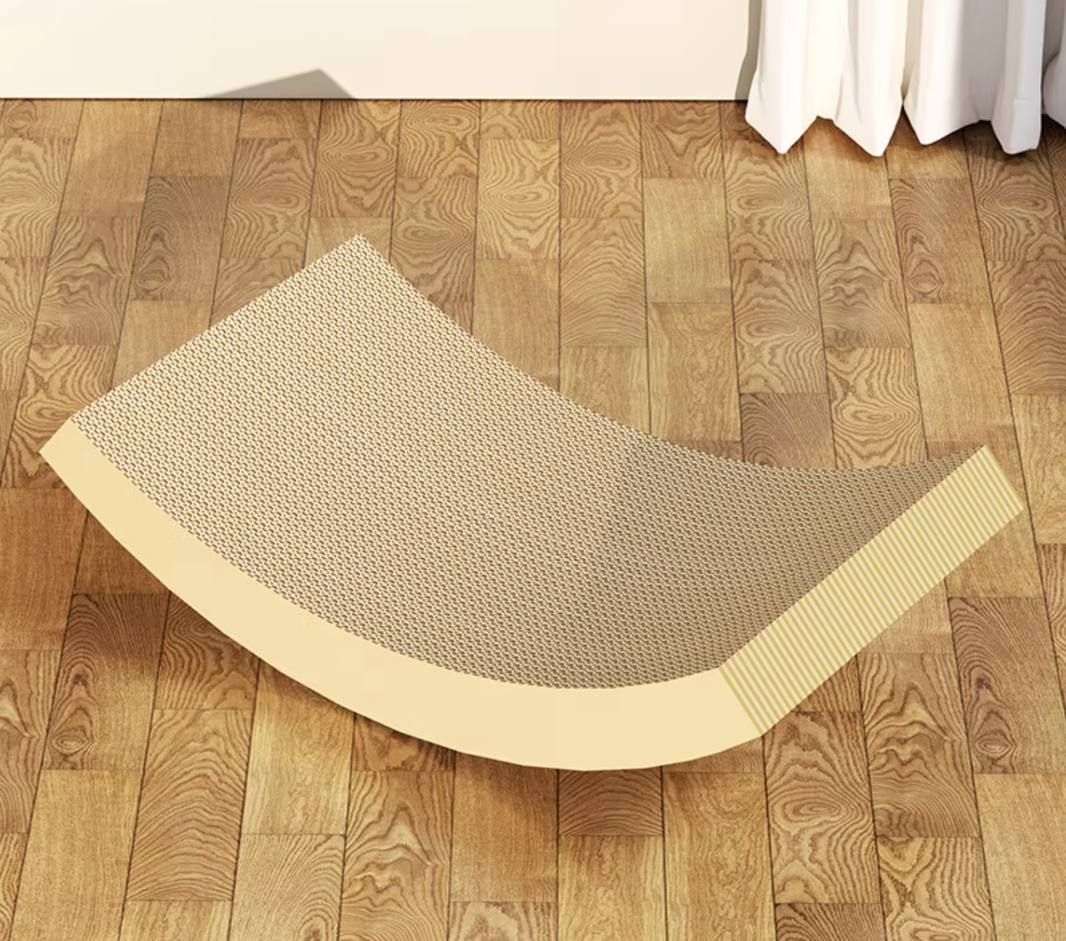 Durable Medium & Large Corrugated Paper Cat Scratching Pad With Ball Moon Shape Wood Stand Replaced