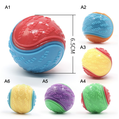 Exercise Squeaky Dog Toys Chewing Toy Interactive Luminous C-shaped Ball Highly Elastic Multi-colors