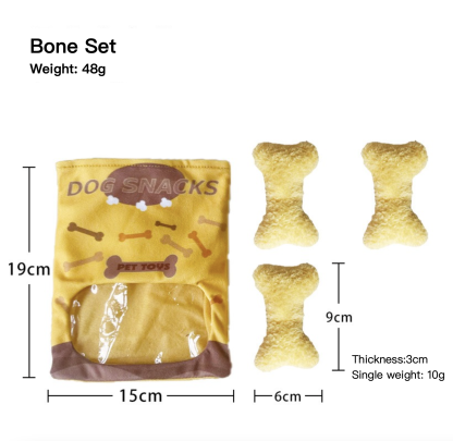 Dog Sounding Plush Toys Chasing Interactive Chew Toys Pet Paper Sound Toys Potato Chips Cheese Balls Hamburger Set