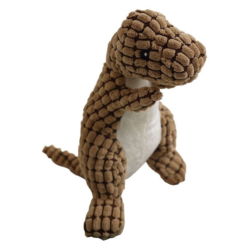 Plush Squeaky Dog Toy Cute Dinosaur 3 Colors Bite Resistant Pet Toy Teeth Grinding & Cleaning